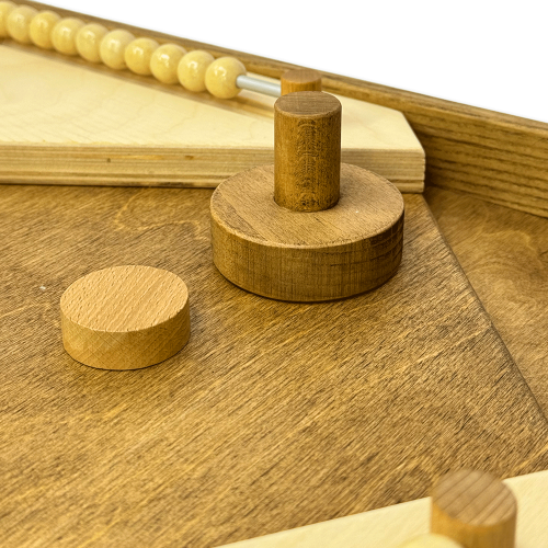 Деревянная игра «Аэрохоккей на 4-х игроков и Магнитные шарики» 2 в 1 М