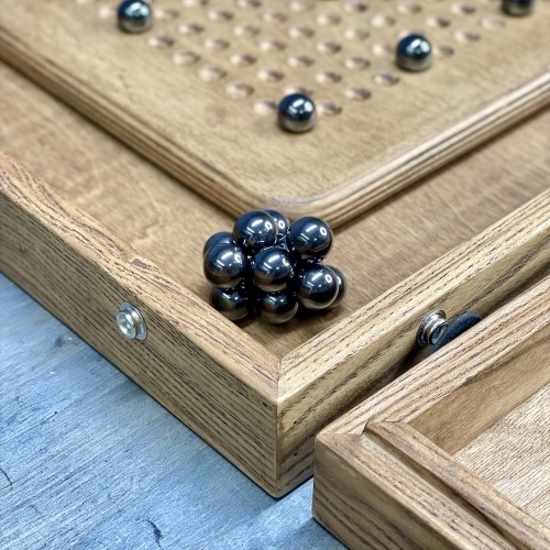 Деревянная игра «Аэрохоккей на 4-х игроков и Магнитные шарики» 2 в 1 М