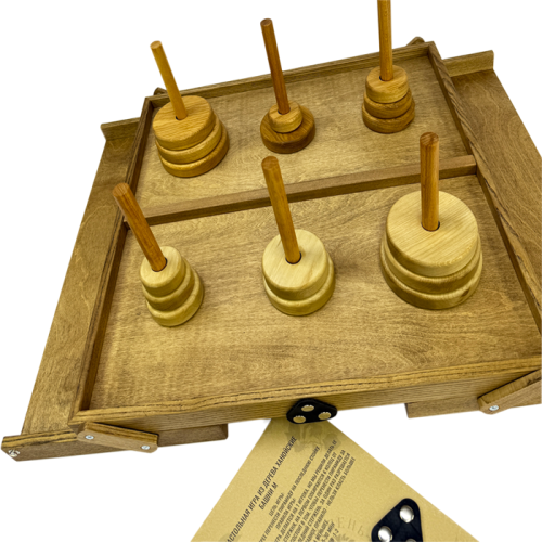 Настольная игра из дерева «Ханойские башни» M