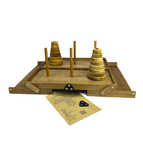 Настольная игра из дерева «Ханойские башни» M