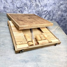 Настольная игра из дерева «Башня из колец и Закрой коробку » 2 в 1