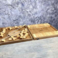 Настольная игра из дерева «Башня из колец и Закрой коробку » 2 в 1