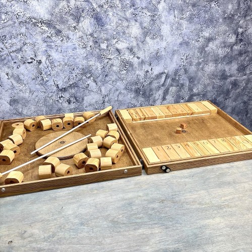 Настольная игра из дерева «Башня из колец и Закрой коробку » 2 в 1