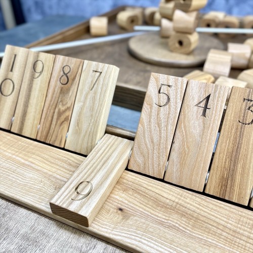 Настольная игра из дерева «Башня из колец и Закрой коробку » 2 в 1