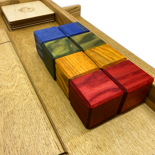 Настольная игра из дерева «Цветные кубики» М