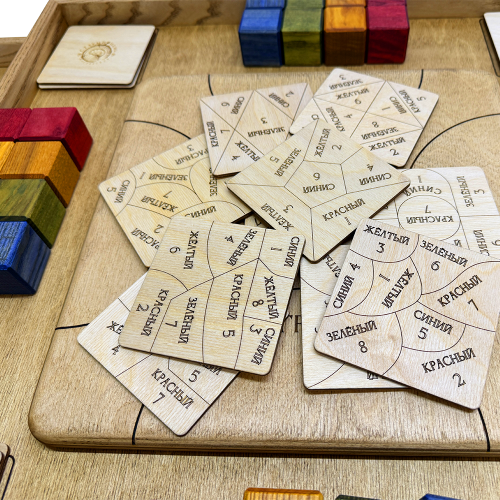 Настольная игра из дерева «Цветные кубики» М