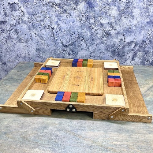 Настольная игра из дерева «Цветные кубики» Премиум М