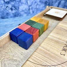 Настольная игра из дерева «Цветные кубики» Премиум М