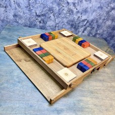 Настольная игра из дерева «Цветные кубики» Премиум М