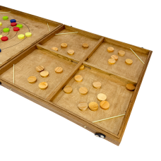 Деревянная игра «Эластик и Стрельба по мишени» на 4-х игроков 2 в 1