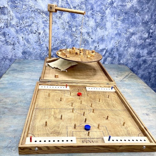 Настольная игра из дерева «Балансир и Футбол» 2 в 1 М