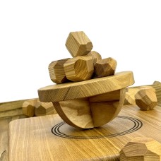 Деревянная игра «Балансирующая Полусфера» с камнями Премиум M 