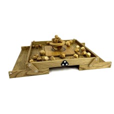 Деревянная игра «Балансирующая Полусфера» с камнями Премиум M 