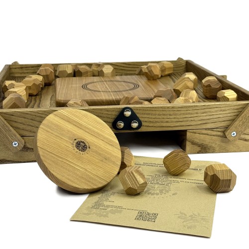 Деревянная игра «Балансирующая Полусфера» с камнями Премиум M 