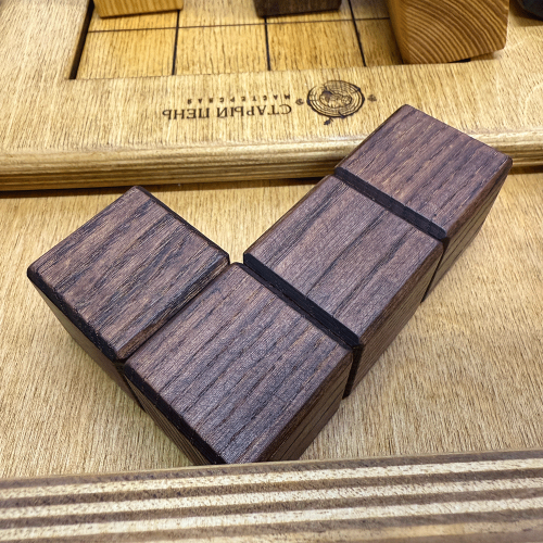 Деревянная головоломка «Тетрис 3D куб» в пенале Лайт