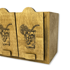 Ящик с дверцами для игры «Угадай напиток»